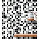 Ver imagem 3 de Papel de Parede Azulejo Pastilhas em Tons de Preto, Branco e Cinza