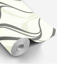Ver imagem 4 de Papel de parede com fundo cinza e detalhes em arabescos nude 