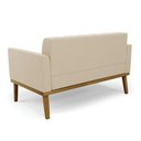 Ver imagem 3 de Sofá Namoradeira 2 Lugares Base de Madeira Castanho Elisa Suede D03 - Drossi Cor Bege