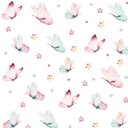 Ver imagem 2 de Papel de parede com borboletas em tons aquarela de rosa e azul Ideal Para Quarto Infantil