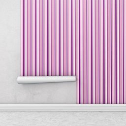 Papel de parede com listras em tons de roxo, lilás claro e branco  - 2