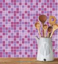 Ver imagem 1 de Adesivo Azulejo Pastilhas Em Tons de Rosa e Branco