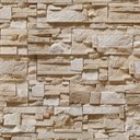 Ver imagem 1 de Papel de Parede Estilo Pedras Canjiquinha e Pedras Palito em Tons de Cinza e Bege para Quarto e Sala