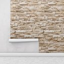 Ver imagem 2 de Papel de Parede Estilo Pedras Canjiquinha e Pedras Palito em Tons de Cinza e Bege para Quarto e Sala