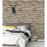 Papel de Parede Estilo Pedras Canjiquinha e Pedras Palito em Tons de Cinza e Bege para Quarto e Sala - 3