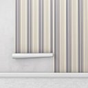 Ver imagem 1 de Papel de parede listrado azul e bege Para Sala e Quarto