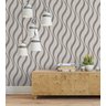 Papel de parede contemporâneo com ondas e fundo cinza  - 1