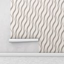 Ver imagem 2 de Papel de parede contemporâneo com ondas e fundo cinza 