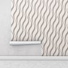 Papel de parede contemporâneo com ondas e fundo cinza  - 2