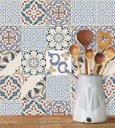 Ver imagem 3 de Adesivo Azulejo em Tons Azul, Bege, Marrom, Cinza, e Preto para Cozinha