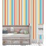 Papel de parede listrado com listras e traços coloridos Para Sala e Quarto - 3