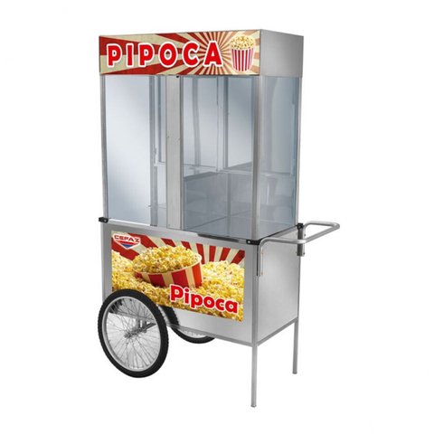 Carrinho de Pipoca Inox com Rodas de Bicicleta Cefaz