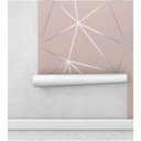 Ver imagem 2 de Papel de parede Geométrico Carmim Silver 