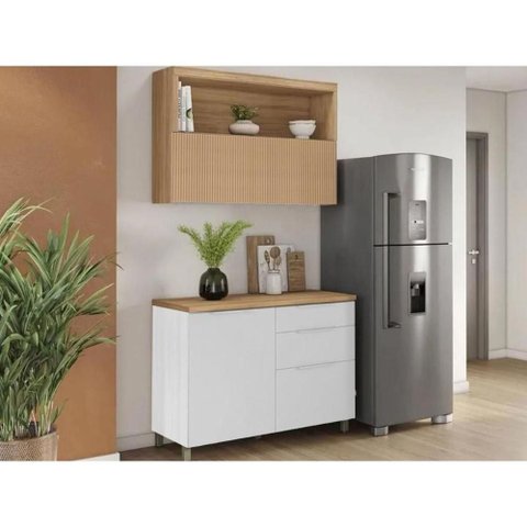 Cozinha Completa 2 Peças Marquesa CZ426 Branca/Nature Nesher