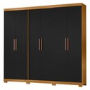 Ver imagem 1 de Guarda Roupa Casal San Diego Carvalho Americano Preto - Incorplac