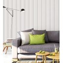 Ver imagem 3 de Papel de parede listrado branco, marfim e cinza Para Sala e Quarto