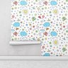 Papel de parede com desenhos infantis céu sol estrelas e variados Ideal Para Quarto Infantil - 2