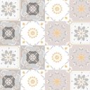 Ver imagem 2 de Adesivo de Parede Azulejo Portugues em tons de rosa, bege e branco para Cozinha