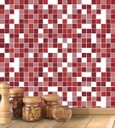 Ver imagem 1 de Adesivo Azulejo Pastilhas Em Tons de vermelho, rosa e branco