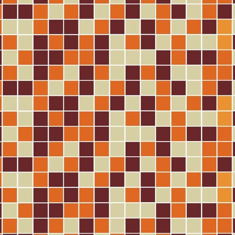 Adesivo Azulejo Pastilhas Em Tons de laranja, marrom, bege e branco para Área Gourmet