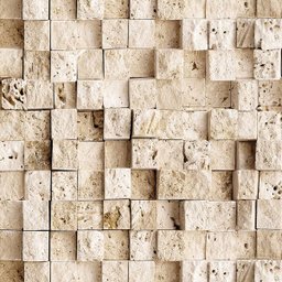 Papel de Parede Tijolo Sombras 3D em Tons de Bege Para Quartos e Sala - 1