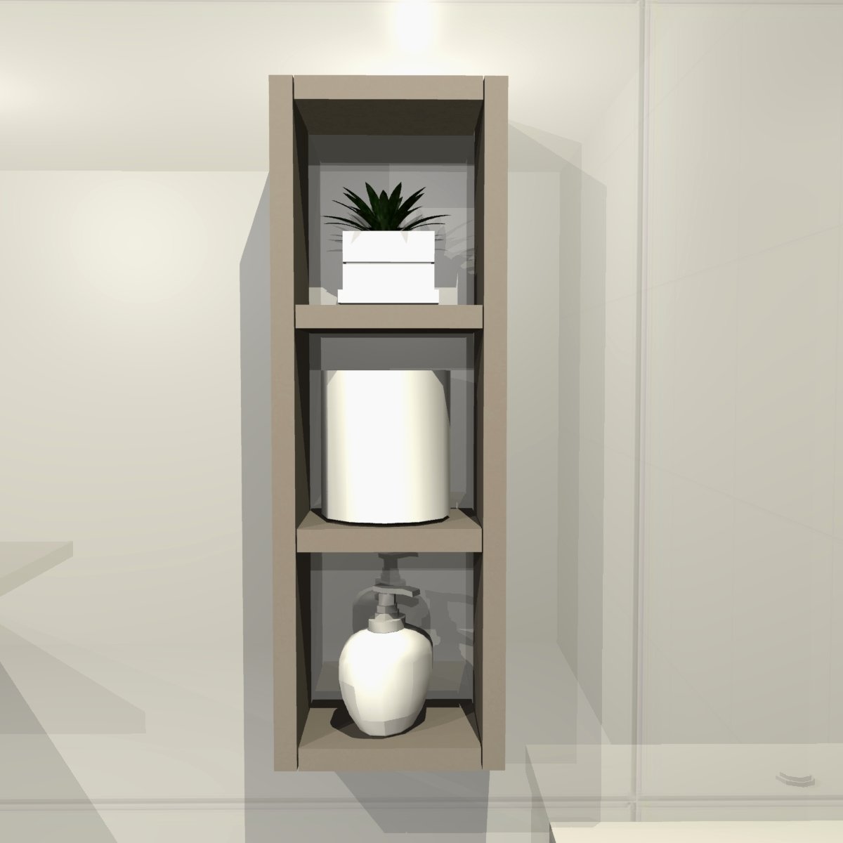 Nicho Decorativo Minimalista em Mdf Banheiro com Divisorias - 2