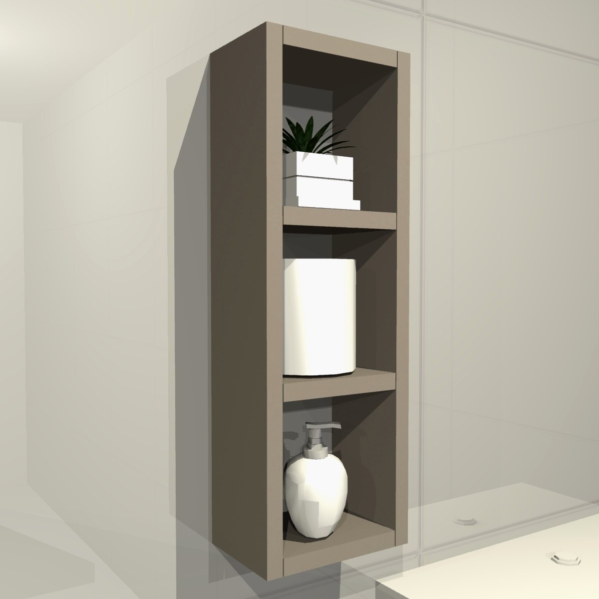 Nicho Decorativo Minimalista em Mdf Banheiro com Divisorias - 3