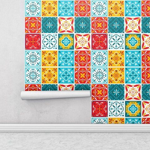 Azulejo Português Hidráulico Colorido para Cozinha