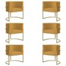 Kit 6 Poltronas Decorativa Sala de Estar Luana Base Gold Suede Mostarda - Montanaris Decor Md Montan - 1