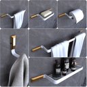 Ver imagem 1 de Kit Acessórios Para Banheiro Branco e Gold Empire 6 peças