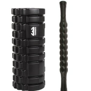 Kit Rolo Liberação Miofascial Foam Roller e Bastão Soltura