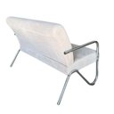Ver imagem 4 de Namoradeira Decorativa Bela Suede Bege Braço Cromado