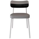 Ver imagem 6 de Kit 04 Cadeiras Estofada para Sala de Jantar Astrid Branco C01 Linho Cinza Courino Preto - Lyam