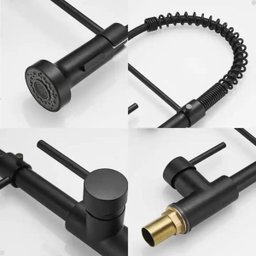 Torneira Gourmet Misturador Monocomando Bancada Spray Black Preto - 10
