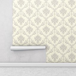 Papel de parede em tons de verde e cinza  - 2