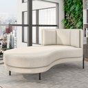 Ver imagem 2 de Sofá Chaise Longue Sala de Estar Living Lucca Esquerdo D02 Bouclê Creme B-54 - Lyam Decor