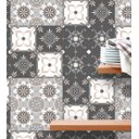 Ver imagem 1 de Adesivo de Parede Azulejo Grego em tons de cinza, bege e branco 