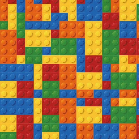 Papel de Parede Infantil lego coloridos Para Sala e Quarto Infantil