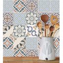 Ver imagem 3 de Adesivo Azulejo em tons azul, bege, marrom, cinza, e preto para Área Gourmet