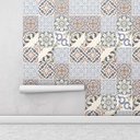 Ver imagem 2 de Adesivo Azulejo em tons azul, bege, marrom, cinza, e preto para Área Gourmet