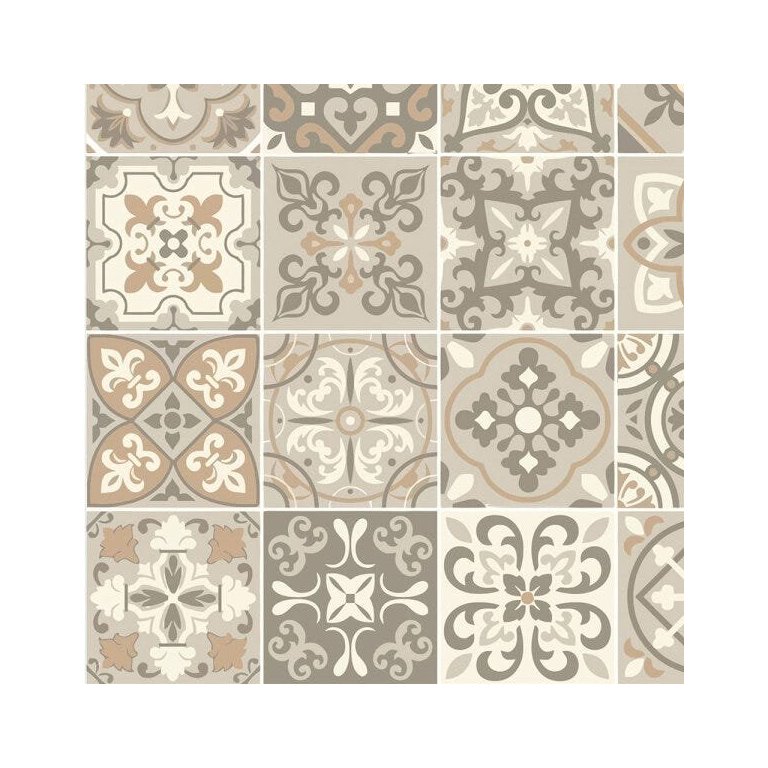 Adesivo Azulejos em Tons de Bege e Marrom para Área Gourmet