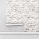 Ver imagem 1 de Papel de parede estilo pedras canjiquinhas em tons de cinza e branco Para Sala e Quarto