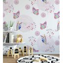 Ver imagem 3 de Papel de Parede com Borboletas e Flores, em Tons de Roxo e Branco Ideal para Quarto Infantil