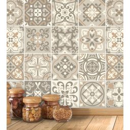 Adesivo Azulejos em tons de bege e marrom  - 1
