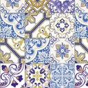 Ver imagem 1 de Adesivo Hidráulico fosco em tons azul bege amarelo e branco para Cozinha