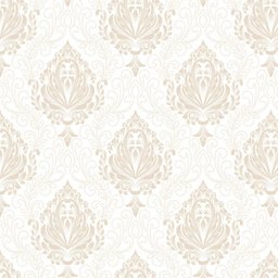 Papel de parede com fundo branco com detalhes em Tons de bege  - 3