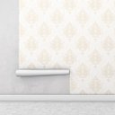 Ver imagem 2 de Papel de parede com fundo branco com detalhes em Tons de bege 