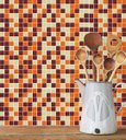 Ver imagem 3 de Papel de Parede Azulejo Pastilhas em Tons de Laranja, Marrom e Bege