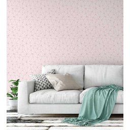 Papel de Parede Geométrico Polígonos em Tons de Rosa claro e Rose gold  - 1