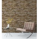 Ver imagem 1 de Papel de parede estilo pedra canjiquinha em tons de marrom, creme e bege + Kit Aplicação